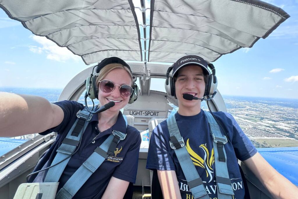 DFW career and technical education students learning to fly