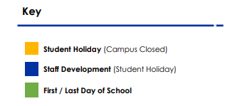 rahs academic calendar key Academic Calendar Key