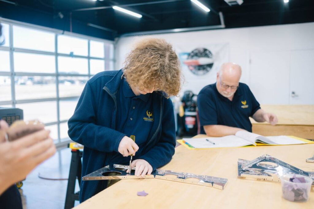 Aviation CTE program with Rising Aviation high school students